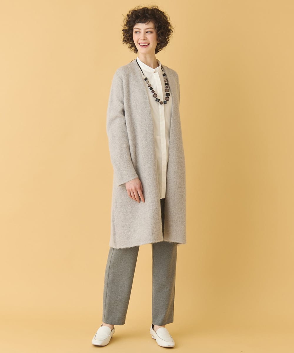 RMFAB67280 HIROKO BIS GRANDE(ヒロコ ビス グランデ) 【大きいサイズ】ホールガーメントロングカーディガン グリニッシュイエロー 