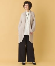 RMFAB67280 HIROKO BIS GRANDE(ヒロコ ビス グランデ) 【大きいサイズ】ホールガーメントロングカーディガン グリニッシュイエロー 