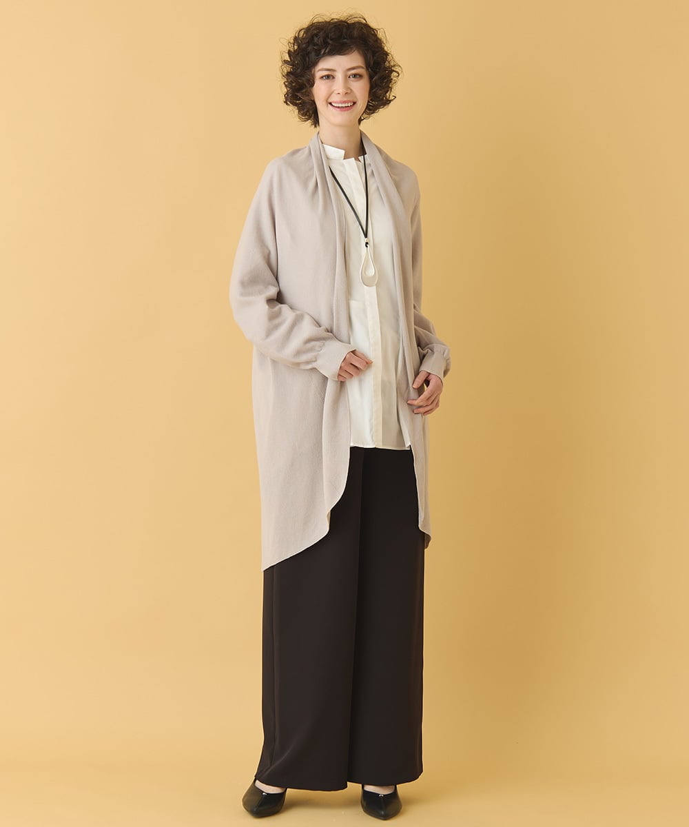 RMFAB67280 HIROKO BIS GRANDE(ヒロコ ビス グランデ) 【大きいサイズ】ホールガーメントロングカーディガン グリニッシュイエロー 