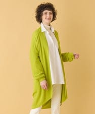 RMFAB67280 HIROKO BIS GRANDE(ヒロコ ビス グランデ) 【大きいサイズ】ホールガーメントロングカーディガン グリニッシュイエロー 