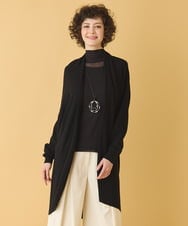 RMFAB67280 HIROKO BIS GRANDE(ヒロコ ビス グランデ) 【大きいサイズ】ホールガーメントロングカーディガン ブラック