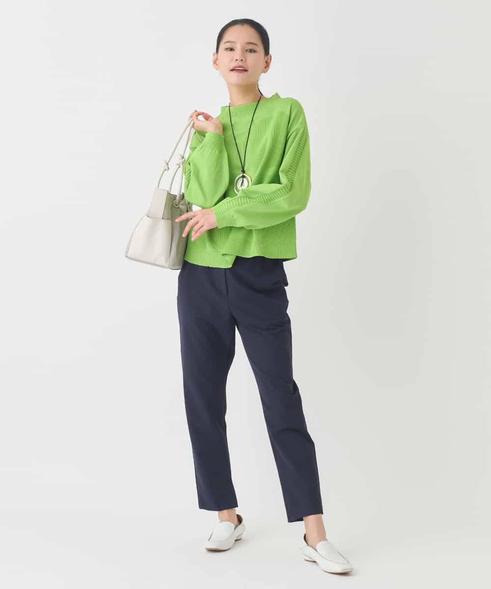 RMFDD60200 HIROKO BIS GRANDE(ヒロコ ビス グランデ) 【大きいサイズ】ドットジャガードニットプルオーバー グリーン