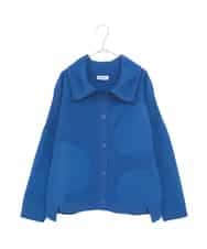 RMFDD61250 HIROKO BIS GRANDE(ヒロコ ビス グランデ) 【大きいサイズ】ドットジャガードペプラムニットカーディガン /洗える ブルー