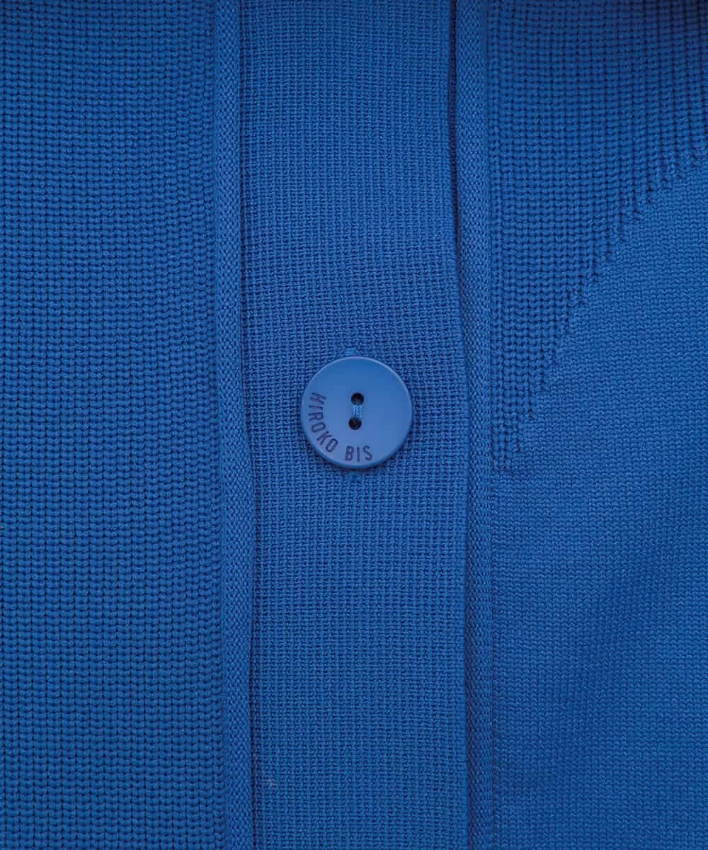 RMFDD61250 HIROKO BIS GRANDE(ヒロコ ビス グランデ) 【大きいサイズ】ドットジャガードペプラムニットカーディガン /洗える ブルー