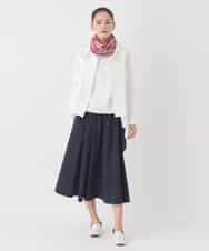 RMFDD61250 HIROKO BIS GRANDE(ヒロコ ビス グランデ) 【大きいサイズ】ドットジャガードペプラムニットカーディガン ブルー