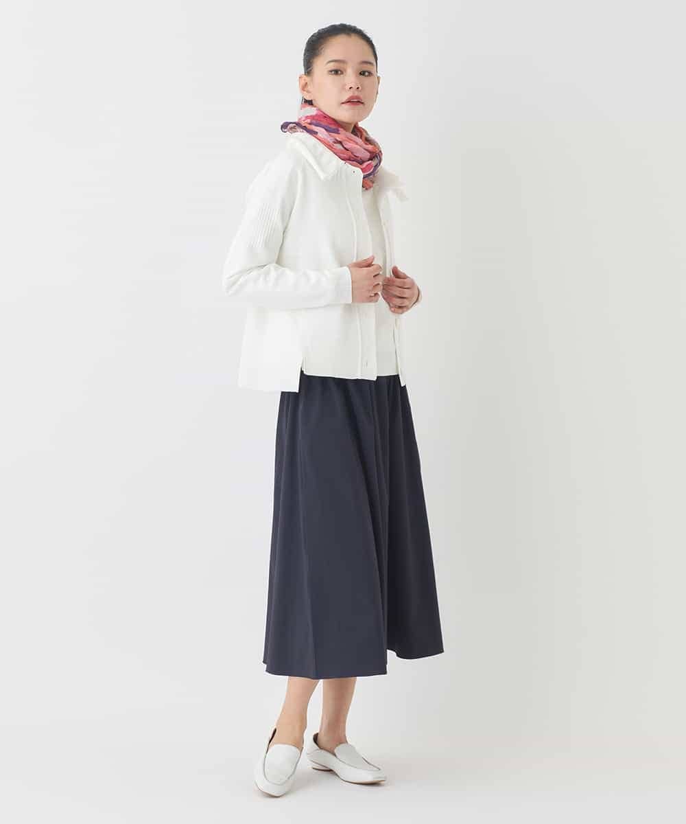 RMFDD61250 HIROKO BIS GRANDE(ヒロコ ビス グランデ) 【大きいサイズ】ドットジャガードペプラムニットカーディガン ブルー