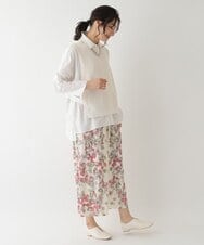RMFDS60270 HIROKO BIS GRANDE(ヒロコ ビス グランデ) 【洗える】リブニットデザインベスト イエロー