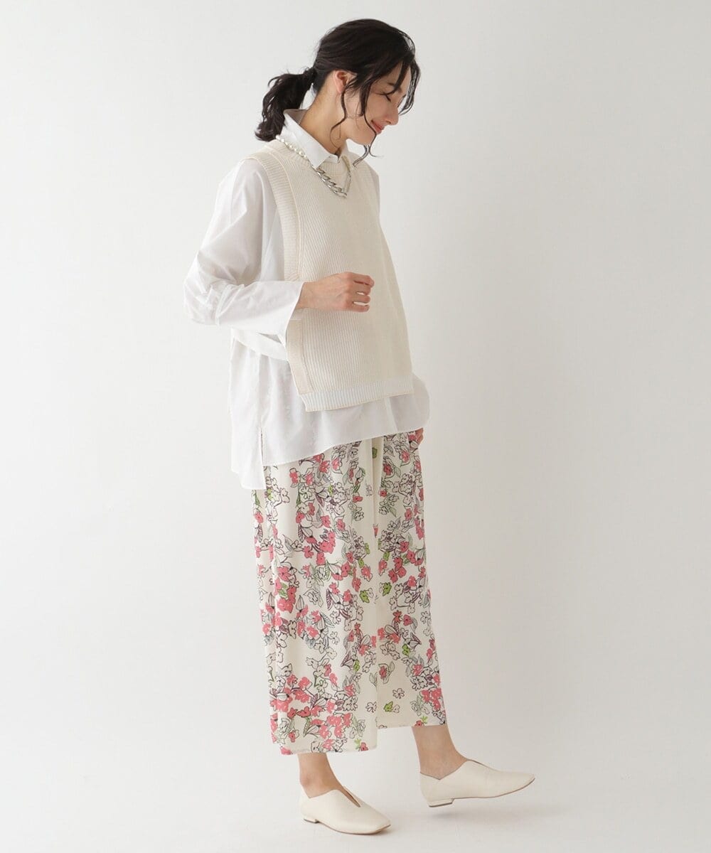 RMFDS60270 HIROKO BIS GRANDE(ヒロコ ビス グランデ) 【洗える】リブニットデザインベスト イエロー