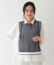 RMFDS60270 HIROKO BIS GRANDE(ヒロコ ビス グランデ) 【洗える】リブニットデザインベスト イエロー