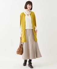 RMHAA75250 HIROKO BIS GRANDE(ヒロコ ビス グランデ) 【大きいサイズ】バイヤス切り替えストレッチスカート /洗える ネイビー