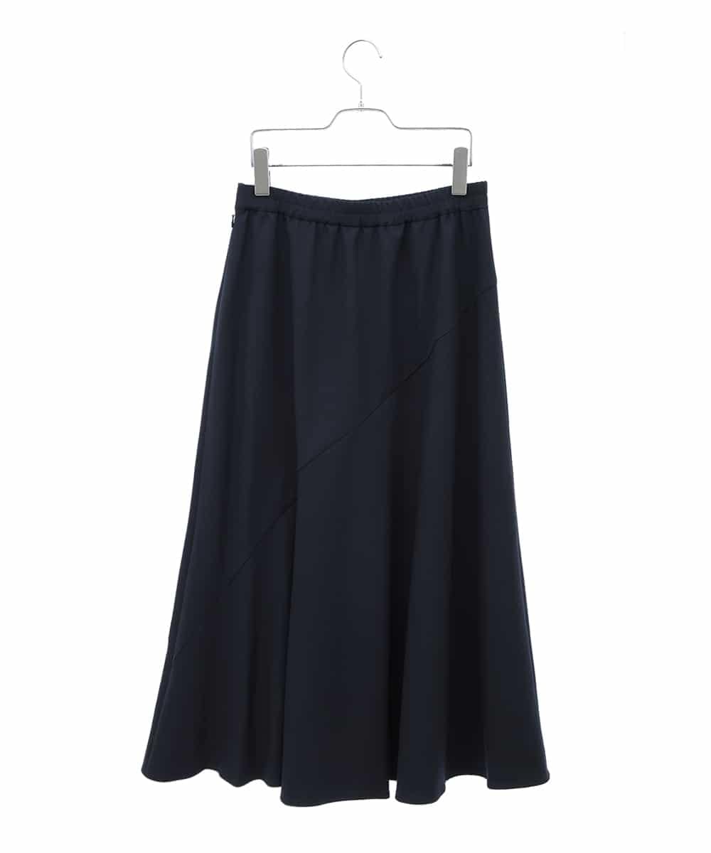 RMHAA75250 HIROKO BIS GRANDE(ヒロコ ビス グランデ) 【大きいサイズ】バイヤス切り替えストレッチスカート /洗える ネイビー