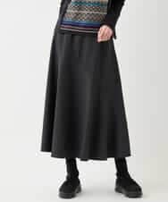 RMHAA75250 HIROKO BIS GRANDE(ヒロコ ビス グランデ) 【大きいサイズ】バイヤス切り替えストレッチスカート /洗える ネイビー