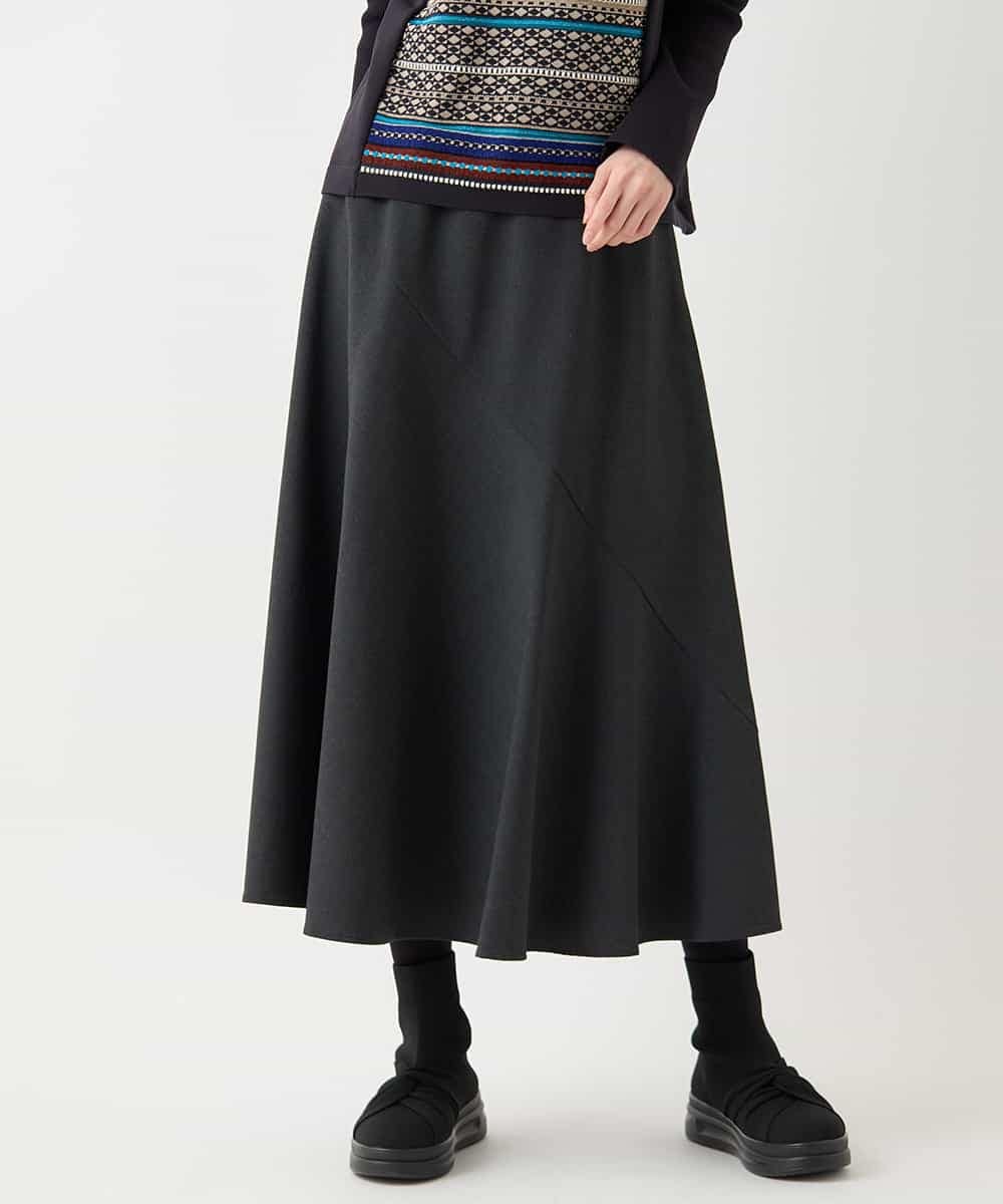 RMHAA75250 HIROKO BIS GRANDE(ヒロコ ビス グランデ) 【大きいサイズ】バイヤス切り替えストレッチスカート /洗える ネイビー