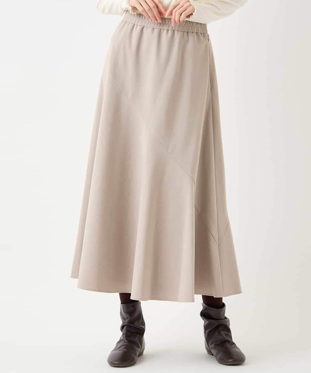 RMHAA75250 HIROKO BIS GRANDE(ヒロコ ビス グランデ) 【大きいサイズ】バイヤス切り替えストレッチスカート /洗える ネイビー