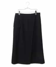 RMHAS78250 HIROKO BIS GRANDE(ヒロコ ビス グランデ) 【洗える】ウール調巻きデザインスカート ネイビー