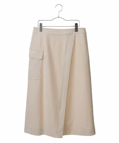 RMHAS78250  【洗える】ウール調巻きデザインスカート