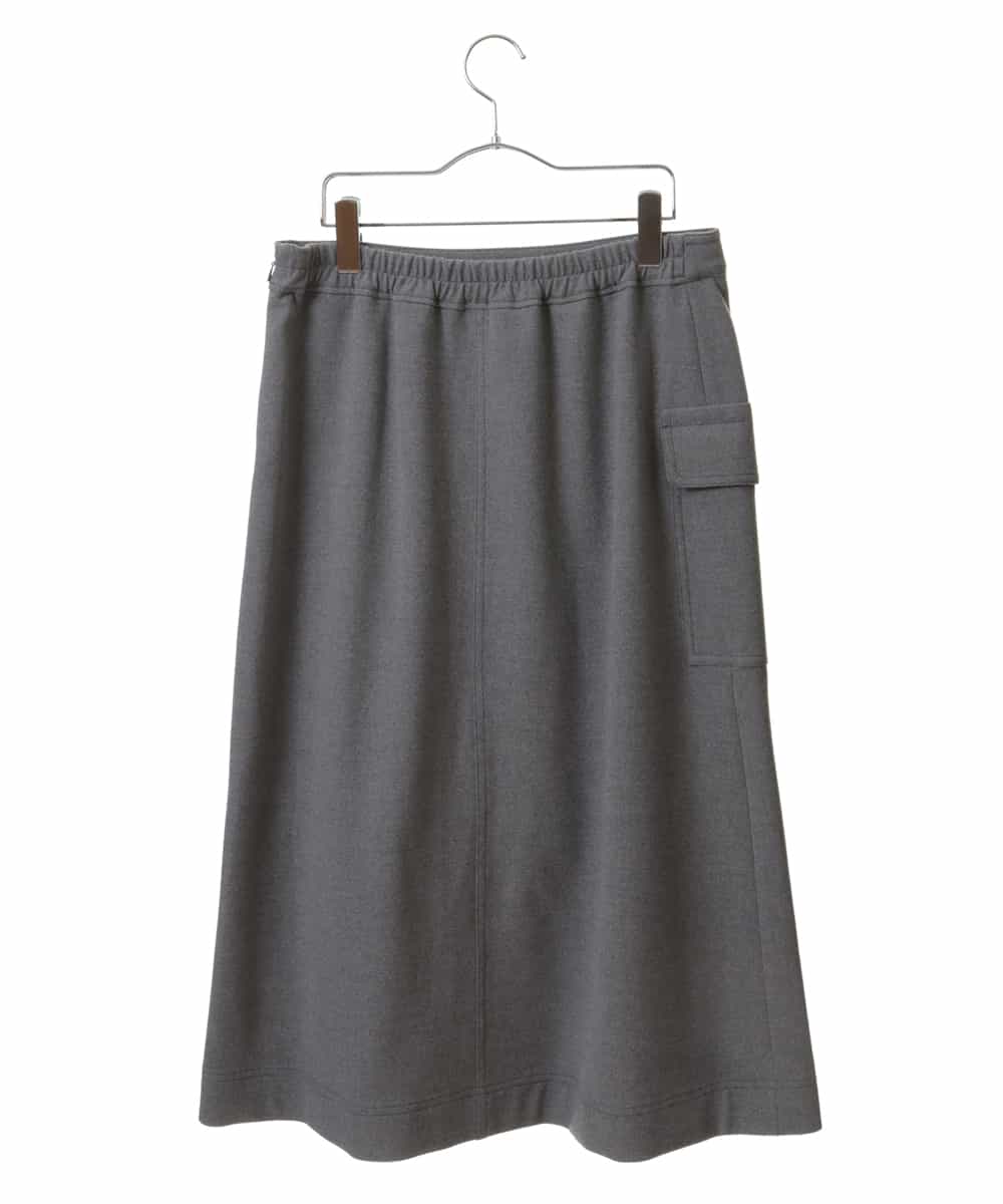 RMHAS78250 HIROKO BIS GRANDE(ヒロコ ビス グランデ) 【洗える】ウール調巻きデザインスカート ライトグレー