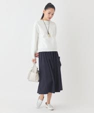 RMHDD80250 HIROKO BIS GRANDE(ヒロコ ビス グランデ) 【大きいサイズ】ハイストレッチギャザーフレアスカート /洗濯機で洗える ネイビー