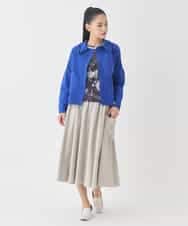 RMHDD80250 HIROKO BIS GRANDE(ヒロコ ビス グランデ) 【大きいサイズ】ハイストレッチギャザーフレアスカート ネイビー