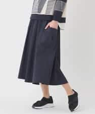 RMHDD80250 HIROKO BIS GRANDE(ヒロコ ビス グランデ) 【大きいサイズ】ハイストレッチギャザーフレアスカート ネイビー