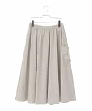 RMHDD80250 HIROKO BIS GRANDE(ヒロコ ビス グランデ) 【大きいサイズ】ハイストレッチギャザーフレアスカート ライトグレー