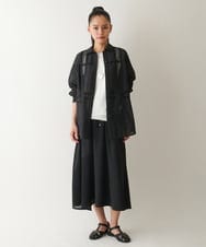 RMHGA65280 HIROKO BIS GRANDE(ヒロコ ビス グランデ) 【大きいサイズ/UVカット/吸汗速乾】切り替えメッシュフレアスカート /洗濯機で洗える ブルー