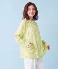 RMJFW60310 HIROKO BIS GRANDE(ヒロコ ビス グランデ) 【大きいサイズ】ソフトシアーフーディージャケット /洗える イエロー