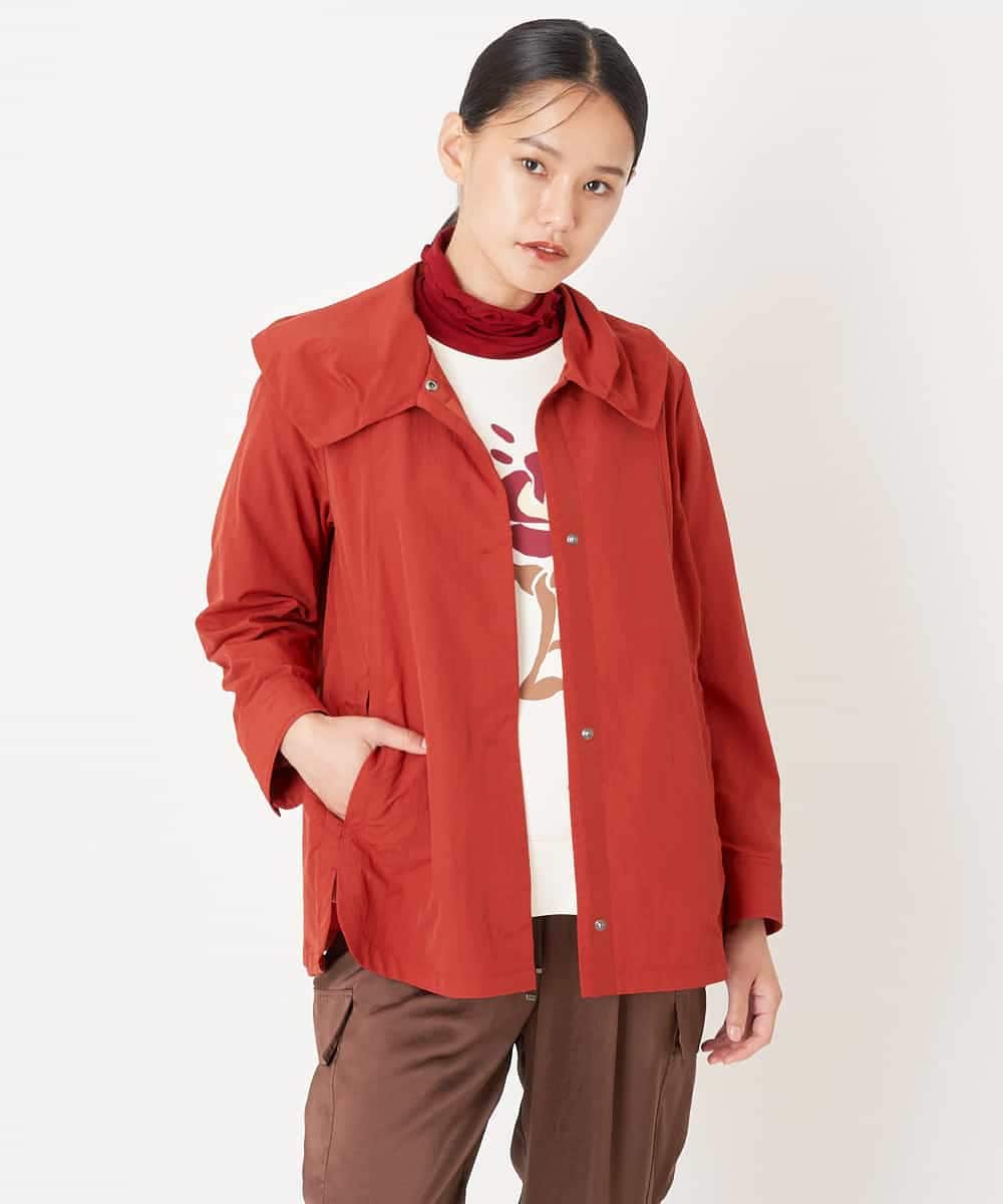 RMJLT60290 HIROKO BIS GRANDE(ヒロコ ビス グランデ) 【洗濯機で洗える】ラウンドカットヘムミドル丈ブルゾン レッド