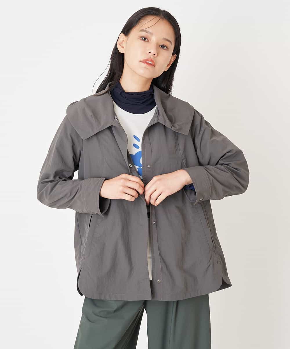 RMJLT60290 HIROKO BIS GRANDE(ヒロコ ビス グランデ) 【洗濯機で洗える】ラウンドカットヘムミドル丈ブルゾン グレー