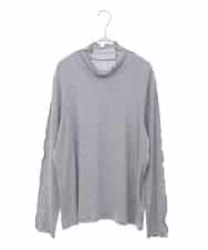 RMKAA70170 HIROKO BIS GRANDE(ヒロコ ビス グランデ) 【大きいサイズ】メローフリルハイネックカットソー /洗える ライトグレー