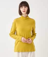 RMKAA70170 HIROKO BIS GRANDE(ヒロコ ビス グランデ) 【大きいサイズ】メローフリルハイネックカットソー /洗える ライトグレー