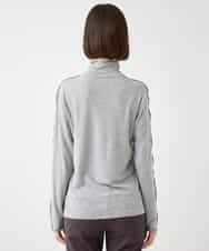 RMKAA70170 HIROKO BIS GRANDE(ヒロコ ビス グランデ) 【大きいサイズ】メローフリルハイネックカットソー /洗える ライトグレー