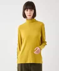 RMKAA70170 HIROKO BIS GRANDE(ヒロコ ビス グランデ) 【大きいサイズ】メローフリルハイネックカットソー /洗える ライトグレー