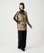RMKAG85080 HIROKO BIS GRANDE(ヒロコ ビス グランデ) 【大きいサイズ】シアーハイネックプルオーバー /洗濯機で洗える ブラウン