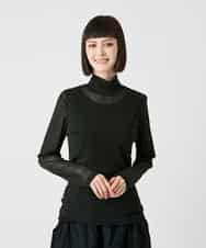 RMKAG85080 HIROKO BIS GRANDE(ヒロコ ビス グランデ) 【大きいサイズ】シアーハイネックプルオーバー /洗濯機で洗える ブラウン