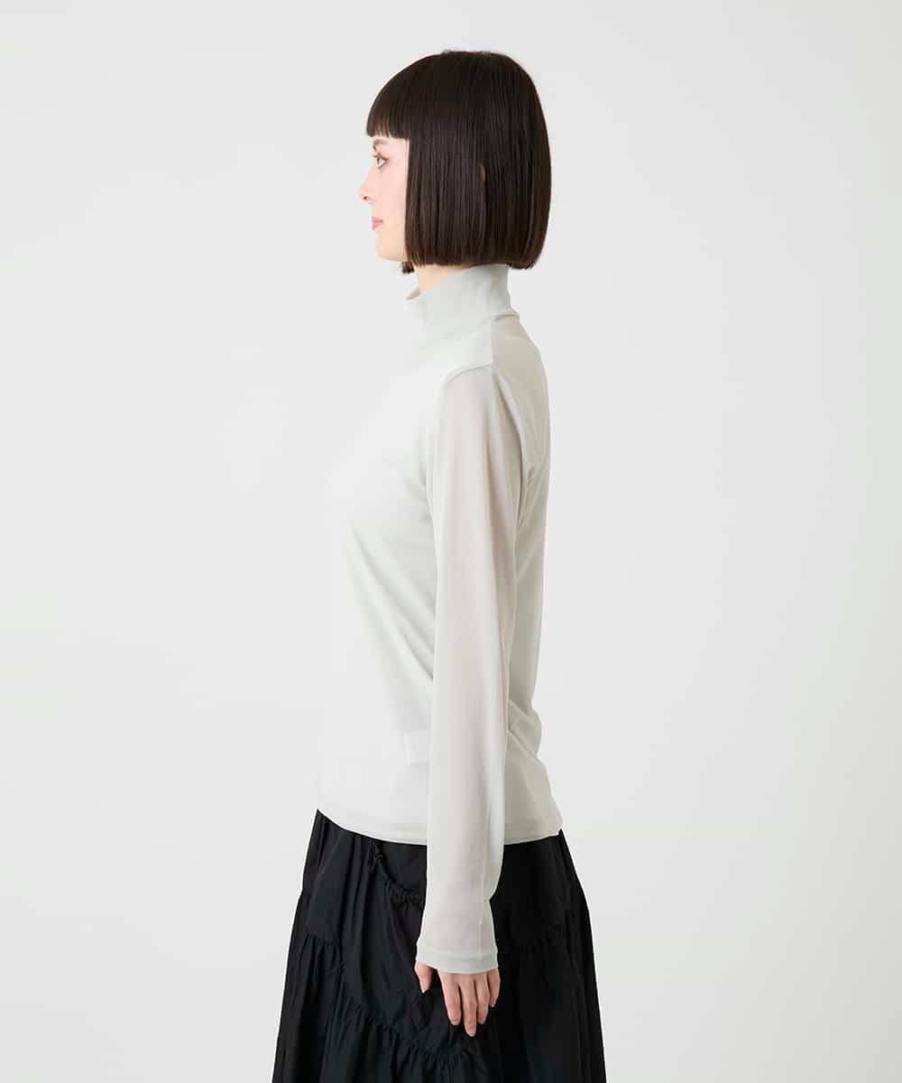 RMKAG85080 HIROKO BIS GRANDE(ヒロコ ビス グランデ) 【大きいサイズ】シアーハイネックプルオーバー /洗濯機で洗える ブラウン