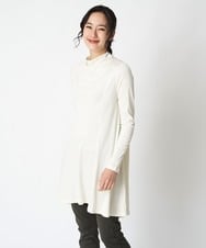 RMKAT86250 HIROKO BIS GRANDE(ヒロコ ビス グランデ) 【洗える/日本製】フレアシルエットチュニックプルオーバー ダークグレー