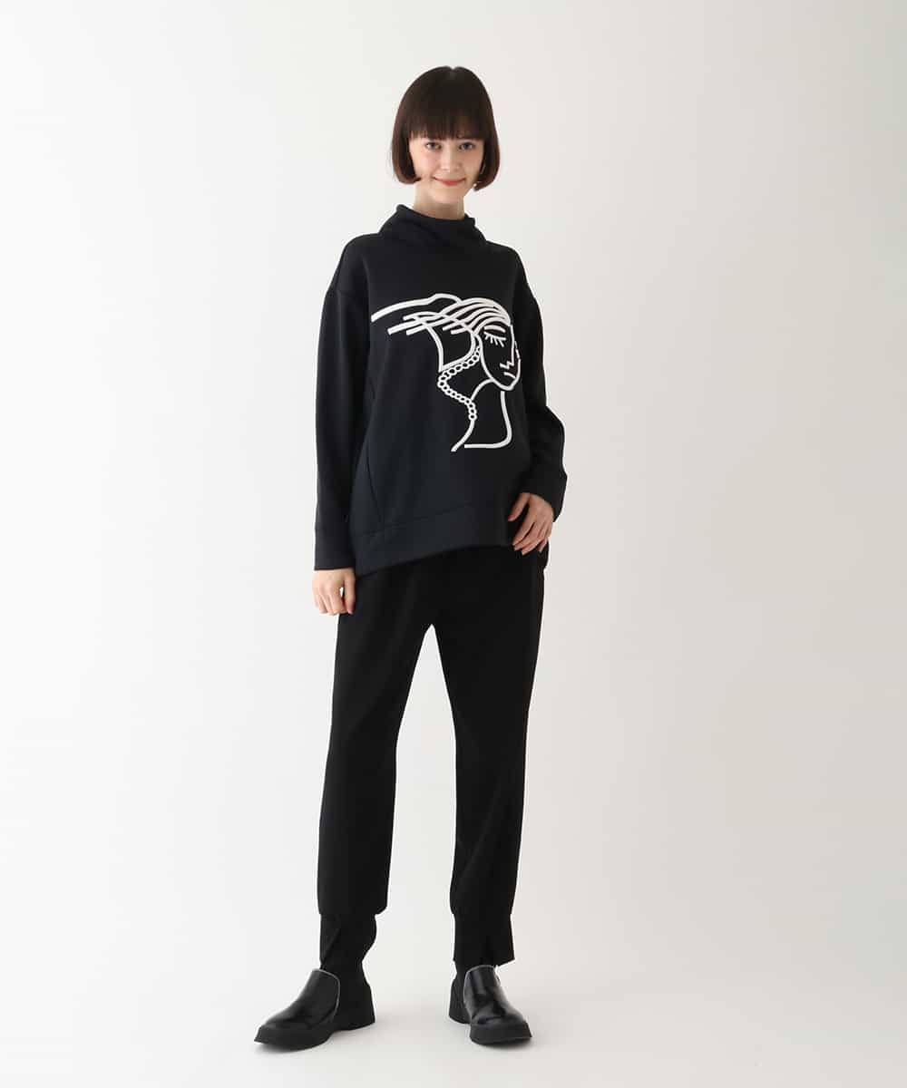 RMKAV67230 HIROKO BIS GRANDE(ヒロコ ビス グランデ) 【洗濯機で洗える】刺繍デザインダンボールスウェット ライトグレー