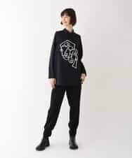 RMKAV68280 HIROKO BIS GRANDE(ヒロコ ビス グランデ) 【洗濯機で洗える】刺繍デザインダンボールチュニック ライトグレー