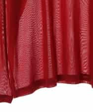 RMKAV75070 HIROKO BIS GRANDE(ヒロコ ビス グランデ) 【大きいサイズ】チュールハイネックプルオーバー /洗濯機で洗える レッド