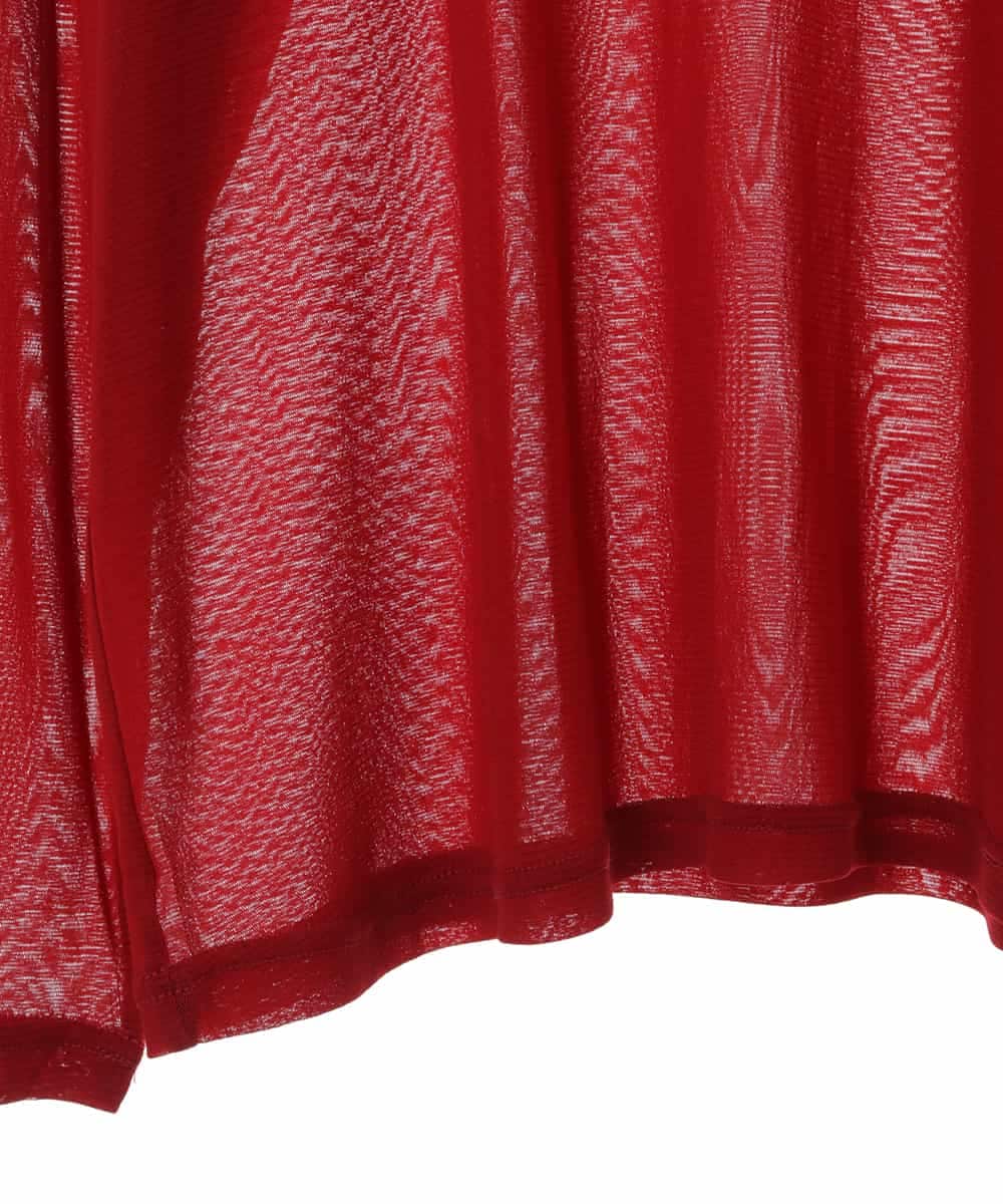 RMKAV75070 HIROKO BIS GRANDE(ヒロコ ビス グランデ) 【大きいサイズ】チュールハイネックプルオーバー /洗濯機で洗える レッド