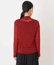 RMKAV75070 HIROKO BIS GRANDE(ヒロコ ビス グランデ) 【大きいサイズ】チュールハイネックプルオーバー /洗濯機で洗える レッド