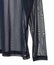 RMKAV75070 HIROKO BIS GRANDE(ヒロコ ビス グランデ) 【大きいサイズ】チュールハイネックプルオーバー /洗濯機で洗える ネイビー