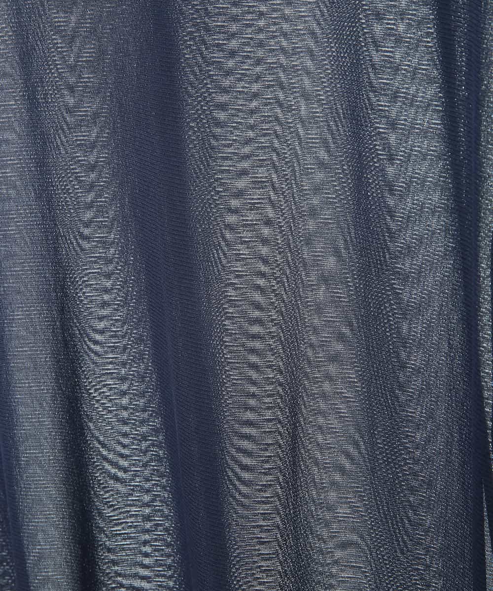 RMKAV75070 HIROKO BIS GRANDE(ヒロコ ビス グランデ) 【大きいサイズ】チュールハイネックプルオーバー /洗濯機で洗える ネイビー