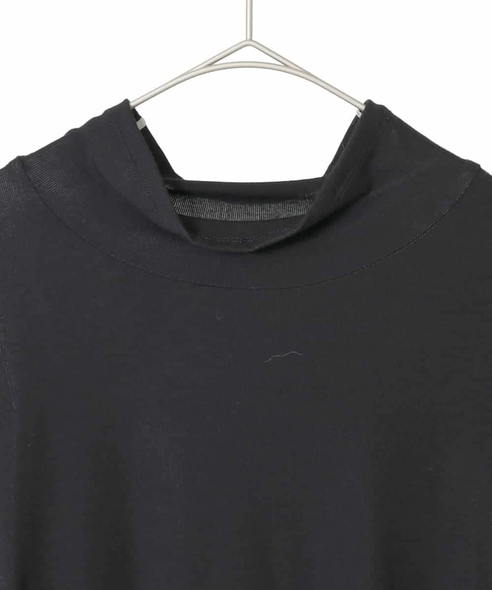 RMKCD70180 HIROKO BIS GRANDE(ヒロコ ビス グランデ) 【大きいサイズ】配色ラインハイネックインナートップ /洗える ブラック