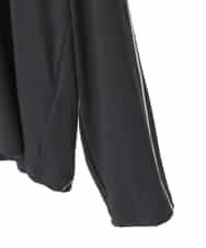 RMKCD70180 HIROKO BIS GRANDE(ヒロコ ビス グランデ) 【大きいサイズ】配色ラインハイネックインナートップ /洗える ブラック