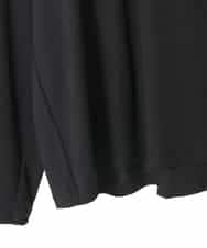 RMKCD70180 HIROKO BIS GRANDE(ヒロコ ビス グランデ) 【大きいサイズ】配色ラインハイネックインナートップ /洗える ブラック