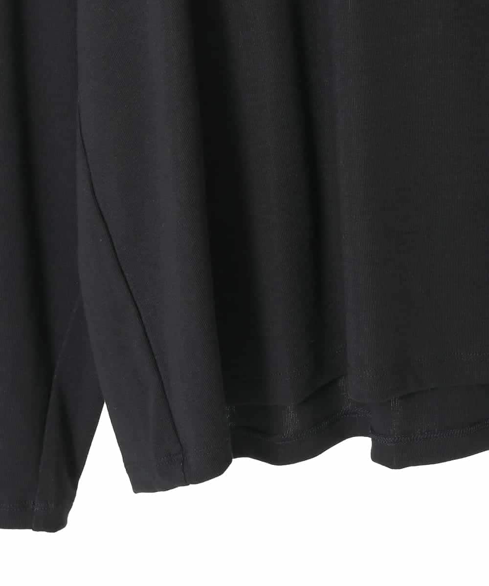 RMKCD70180 HIROKO BIS GRANDE(ヒロコ ビス グランデ) 【大きいサイズ】配色ラインハイネックインナートップ /洗える ブラック