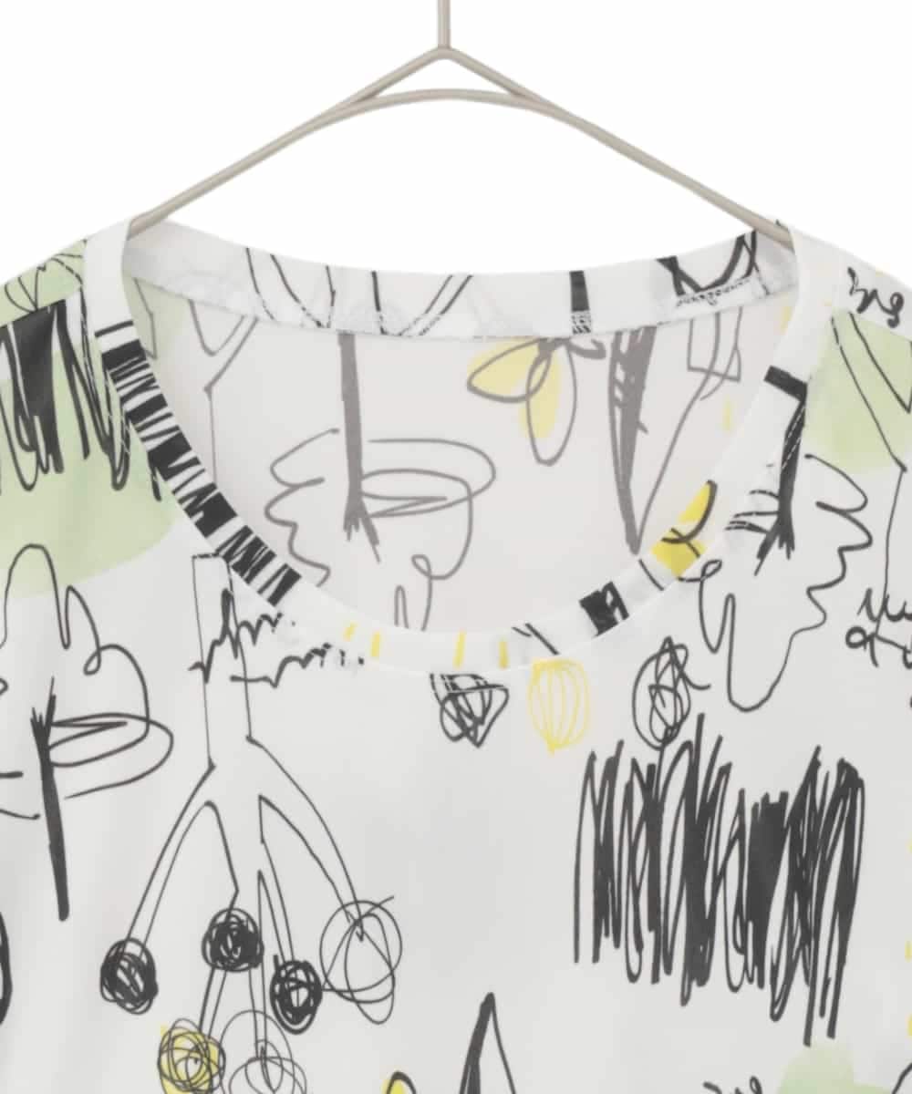 RMKDD60250 HIROKO BIS GRANDE(ヒロコ ビス グランデ) 【大きいサイズ】アートプリントカットソー ホワイト