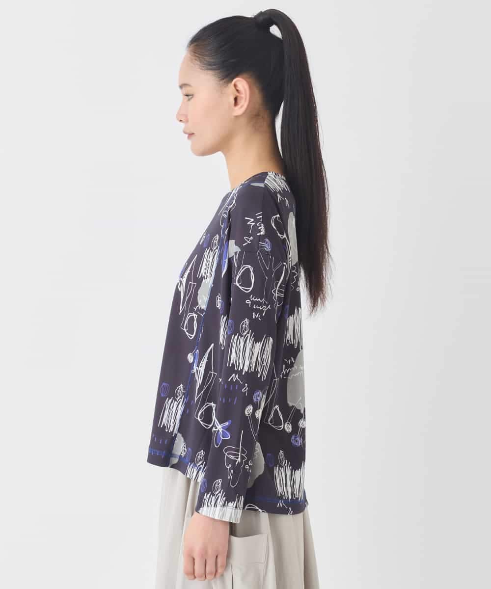 RMKDD60250 HIROKO BIS GRANDE(ヒロコ ビス グランデ) 【大きいサイズ】アートプリントカットソー ホワイト